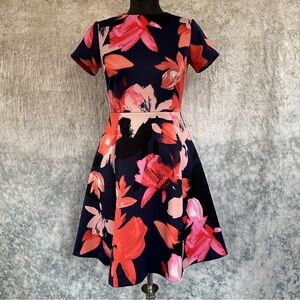 Vince Camuto Navy Floral Midi Dress